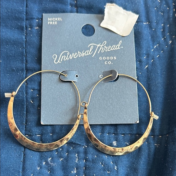 Universal Thread Jewelry - Universal Thread Textured Gold Hoop Earrings